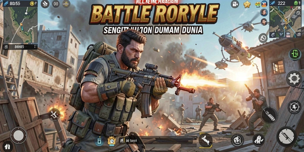 Gameplay Battle Royale yang seru dan penuh aksi.