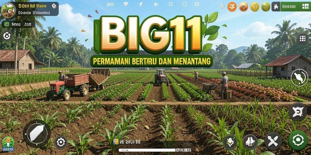 Screenshot gameplay BIG11 menampilkan aktivitas bertani yang menarik.