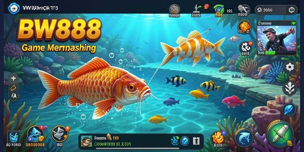 Tampilan gameplay BW888 yang menarik saat memancing di lautan.
