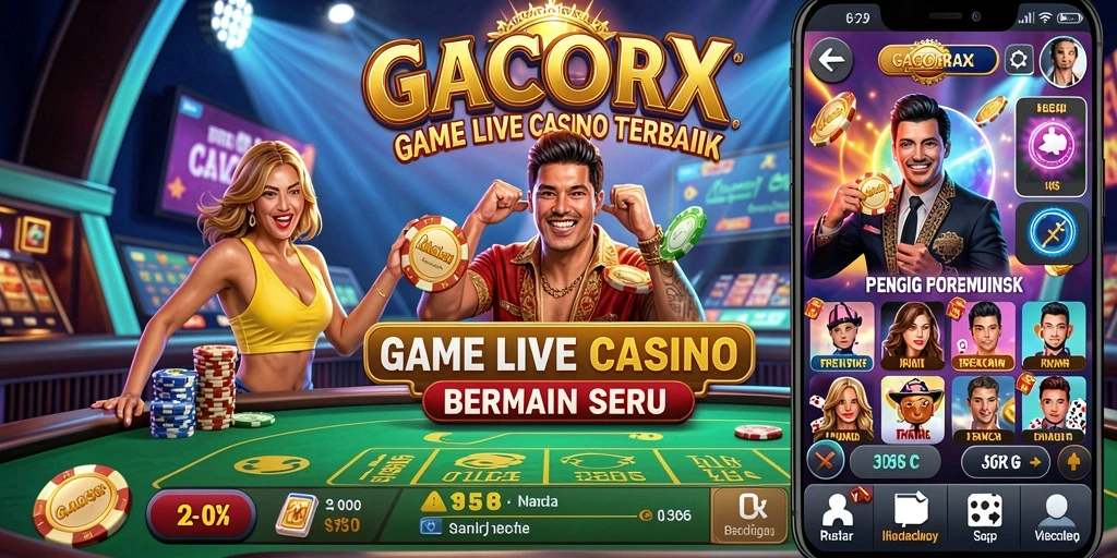 Tampilan seru gameplay Live Casino GACORX dengan dealer langsung.