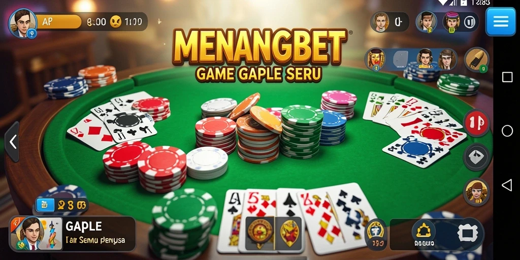 Screenshot gameplay <strong>MENANGBET</strong> yang menunjukkan suasana seru bermain Gaple.