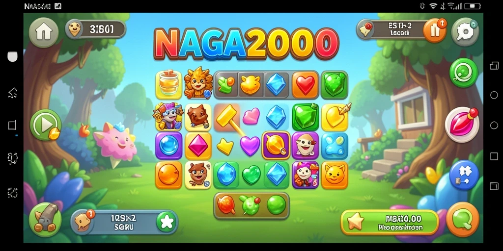 Tampilan gameplay seru di NAGA2000 dengan elemen Match-3.