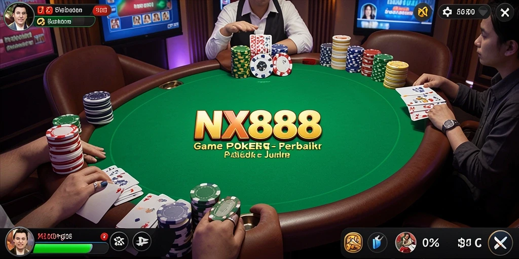 Tampilan permainan poker yang seru dan menantang di NX888.