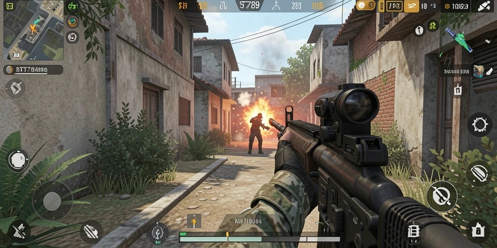 Tampilan seru dari gameplay FPS ST789 dengan aksi yang mendebarkan.